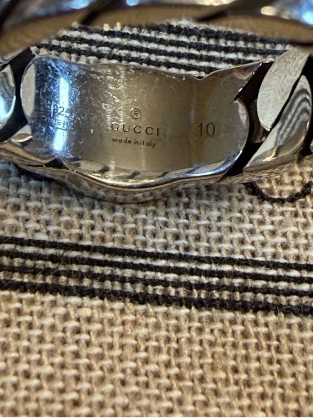 New Authentic Gucci GG Green Logo Ring Size IT 10 / US 5.25 - Picture 11 of 13